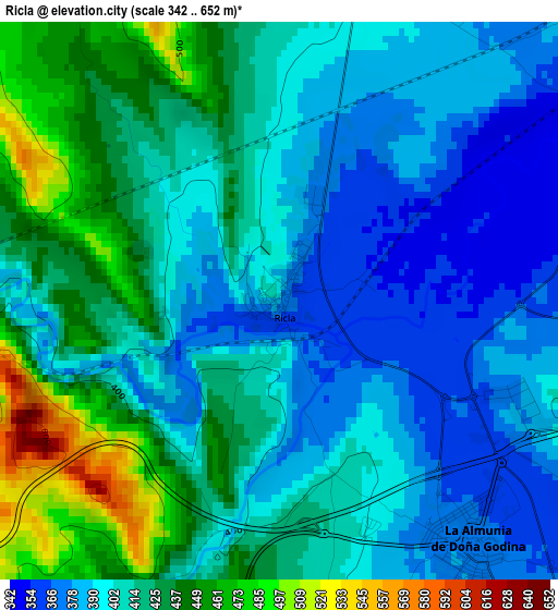 Ricla elevation map