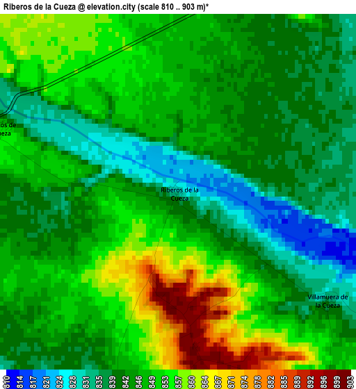 Riberos de la Cueza elevation map