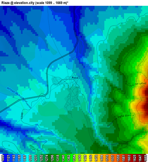 Riaza elevation map