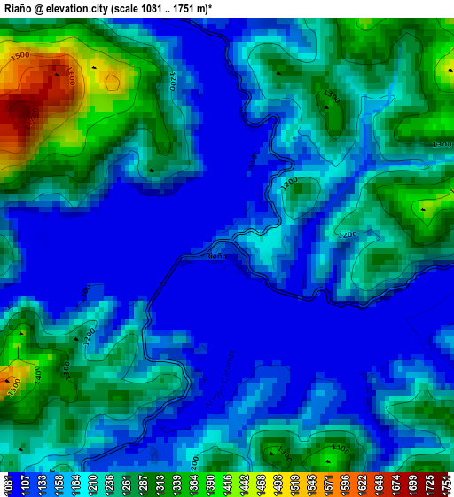 Riaño elevation map