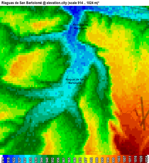 Riaguas de San Bartolomé elevation map