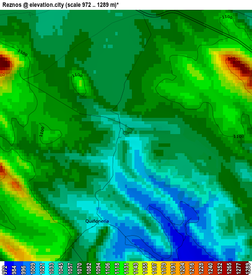 Reznos elevation map