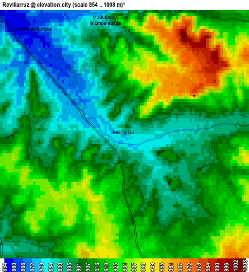 Revillarruz elevation map