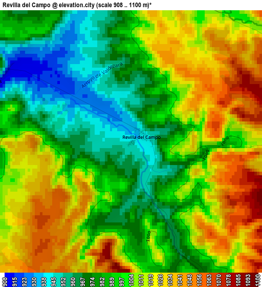 Revilla del Campo elevation map