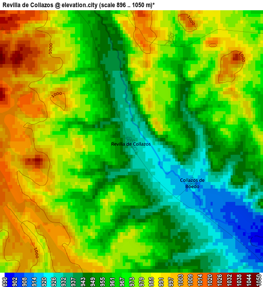 Revilla de Collazos elevation map