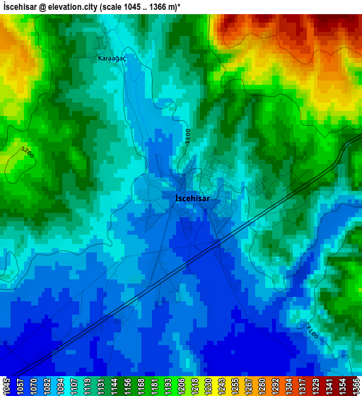 İscehisar elevation map