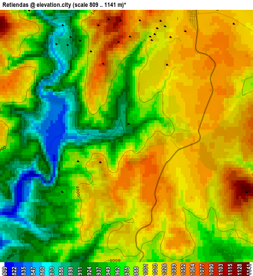 Retiendas elevation map