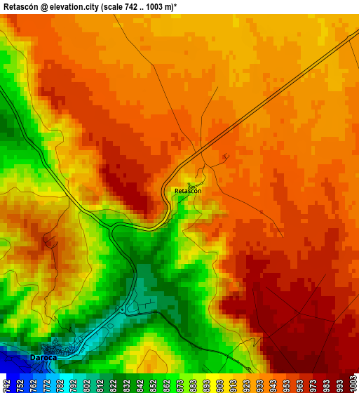 Retascón elevation map