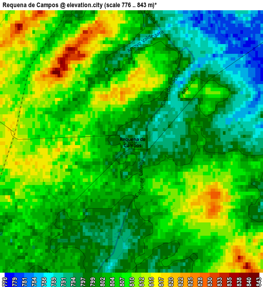 Requena de Campos elevation map