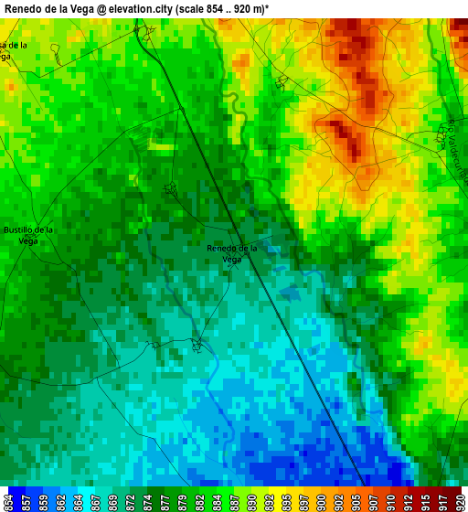 Renedo de la Vega elevation map