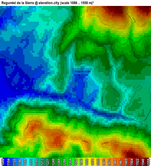 Regumiel de la Sierra elevation map