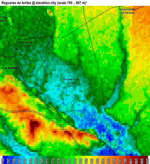 Regueras de Arriba elevation map