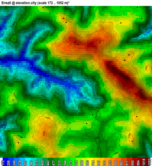 Errezil elevation map