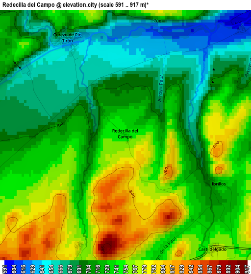 Redecilla del Campo elevation map