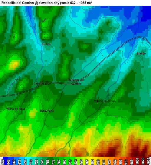 Redecilla del Camino elevation map