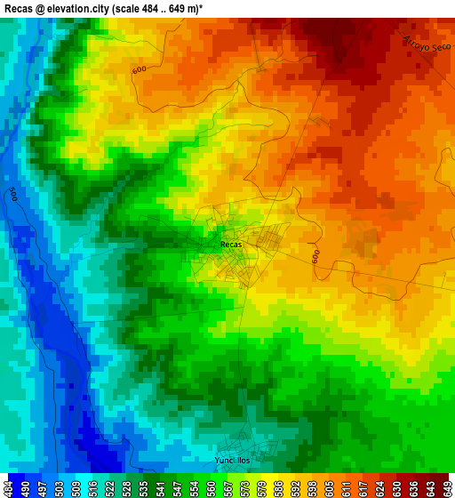 Recas elevation map