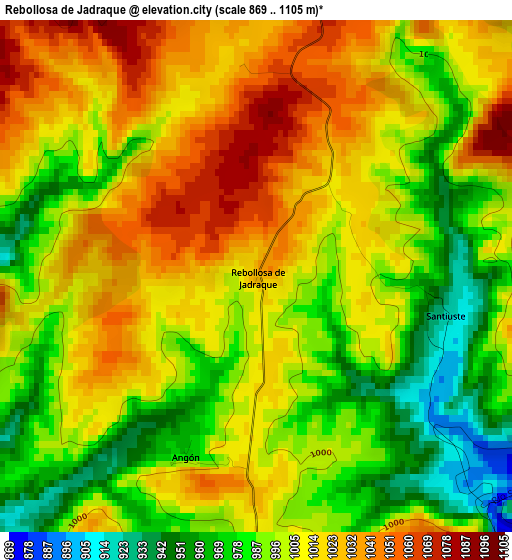 Rebollosa de Jadraque elevation map