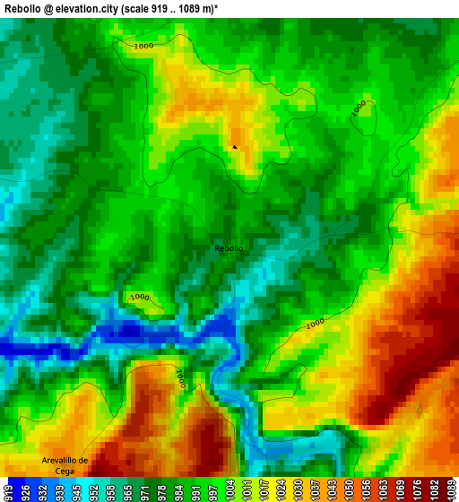 Rebollo elevation map