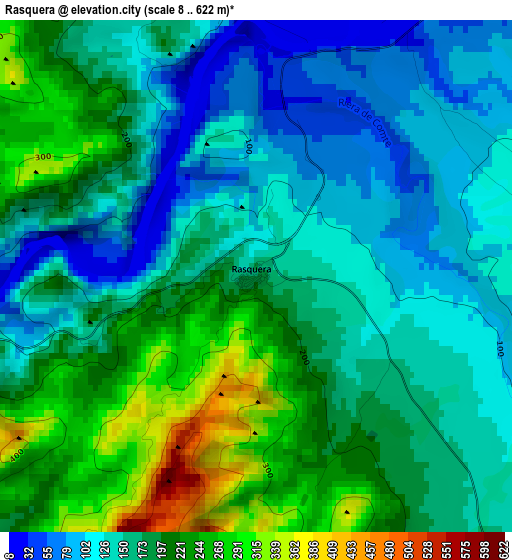 Rasquera elevation map