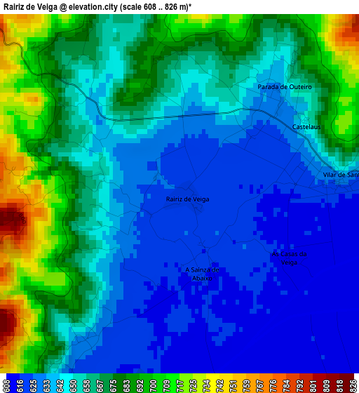 Rairiz de Veiga elevation map