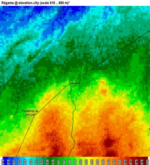 Rágama elevation map