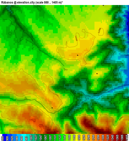 Rábanos elevation map