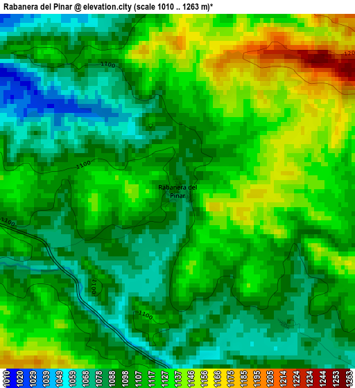 Rabanera del Pinar elevation map