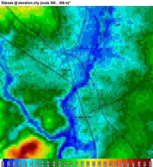 Rábade elevation map