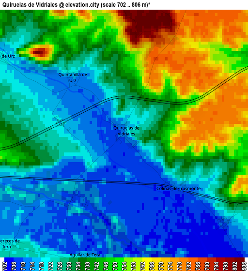 Quiruelas de Vidriales elevation map