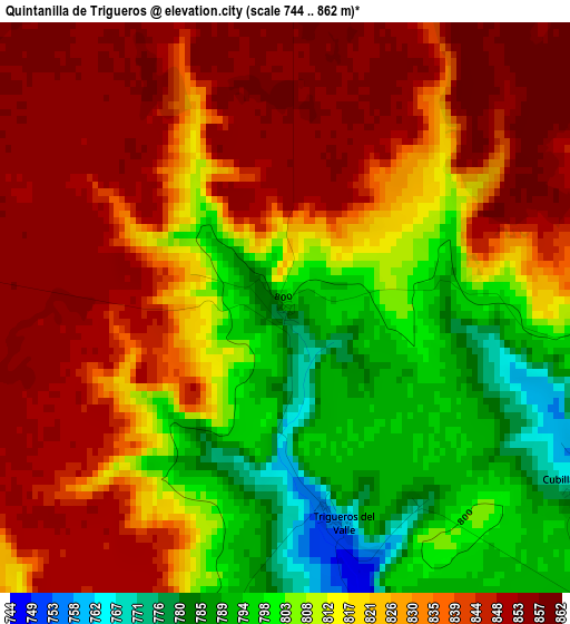 Quintanilla de Trigueros elevation map