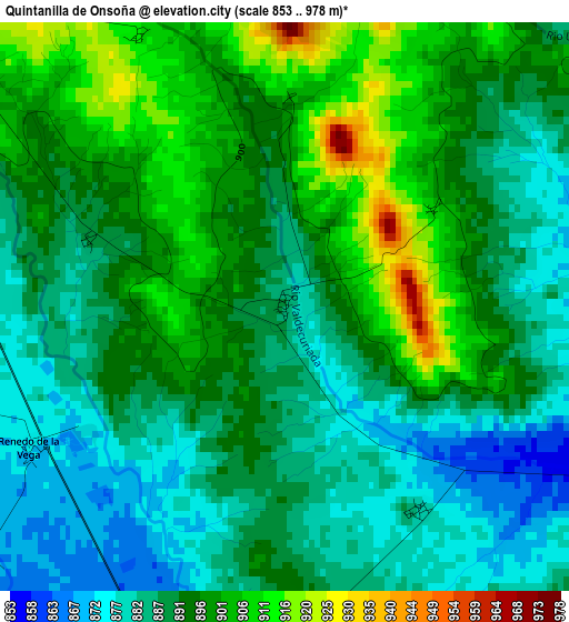 Quintanilla de Onsoña elevation map