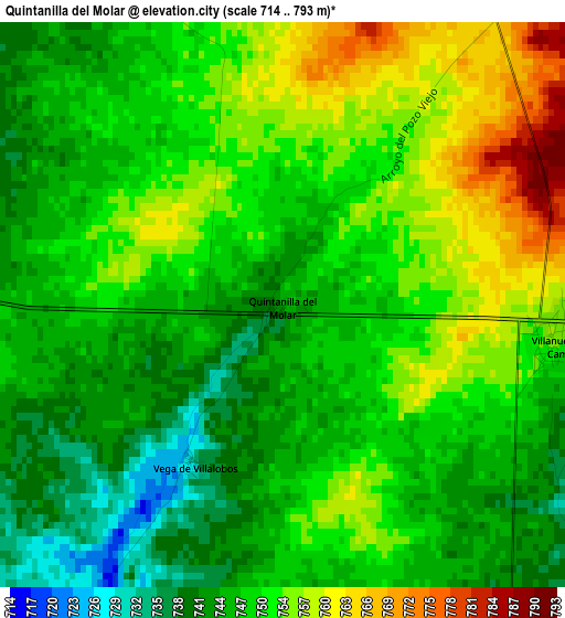 Quintanilla del Molar elevation map