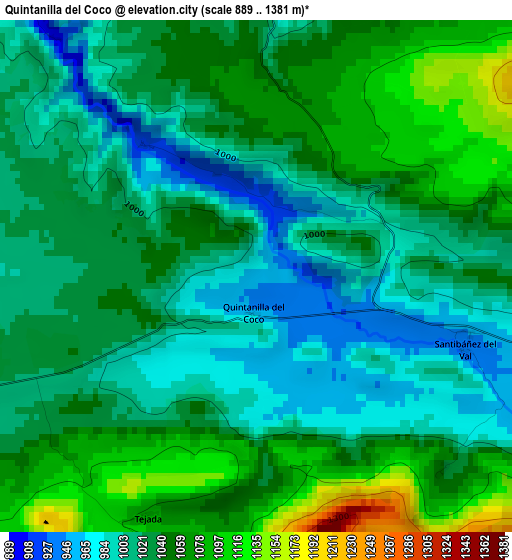 Quintanilla del Coco elevation map