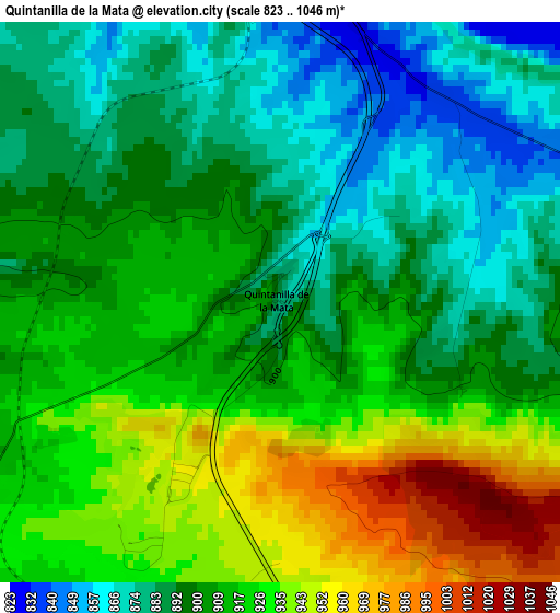 Quintanilla de la Mata elevation map