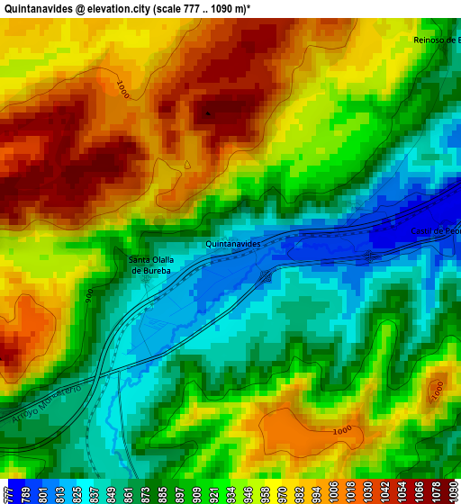 Quintanavides elevation map