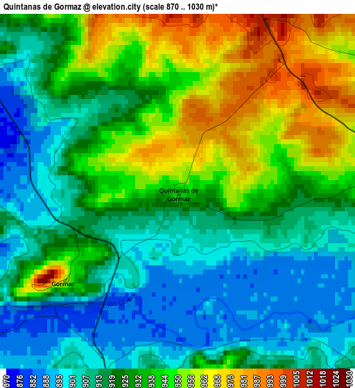 Quintanas de Gormaz elevation map