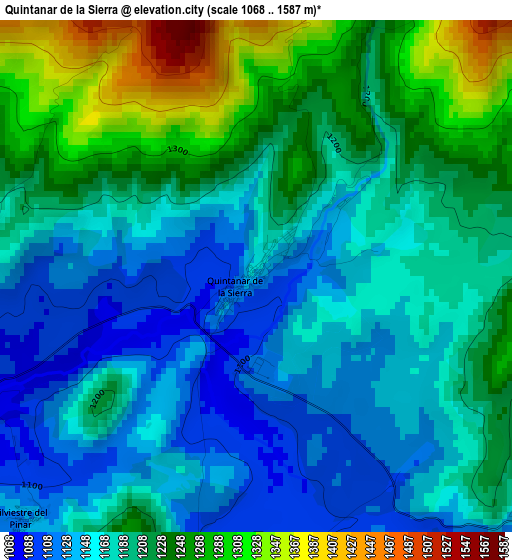 Quintanar de la Sierra elevation map