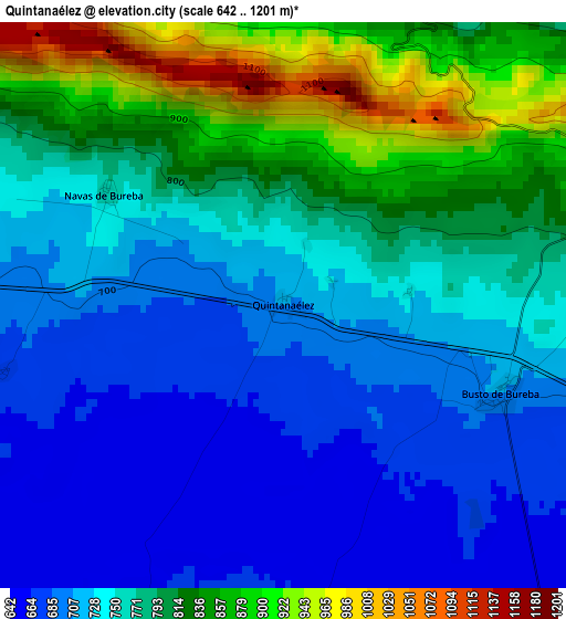 Quintanaélez elevation map