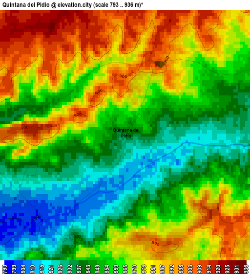 Quintana del Pidio elevation map