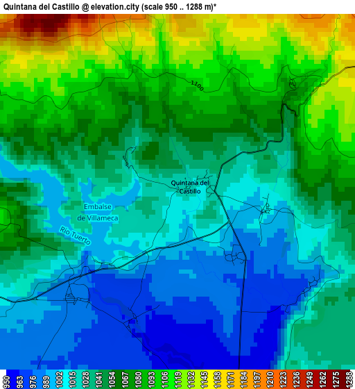 Quintana del Castillo elevation map