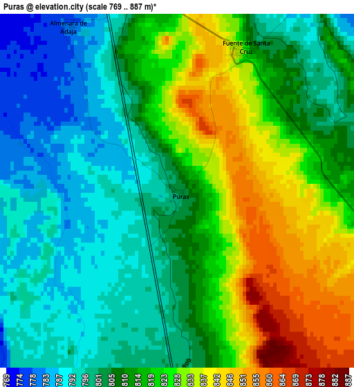 Puras elevation map