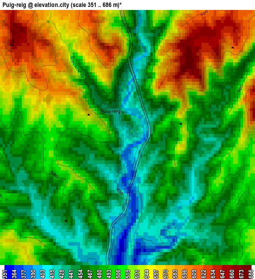 Puig-reig elevation map