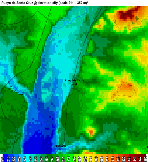 Pueyo de Santa Cruz elevation map