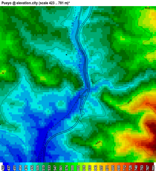 Pueyo elevation map