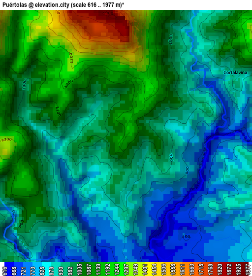 Puértolas elevation map