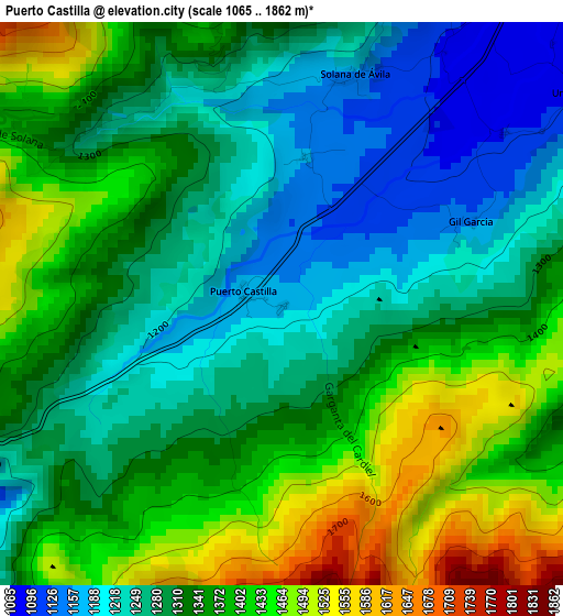 Puerto Castilla elevation map