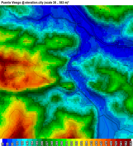 Puente Viesgo elevation map