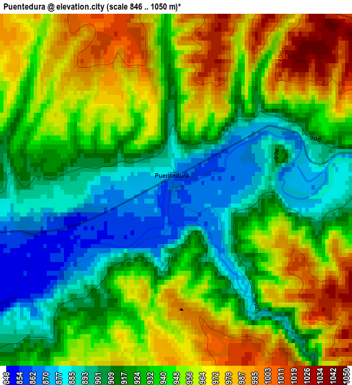 Puentedura elevation map