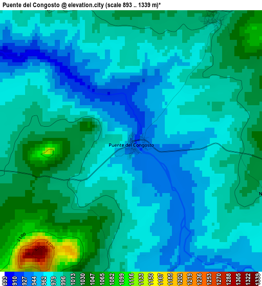 Puente del Congosto elevation map