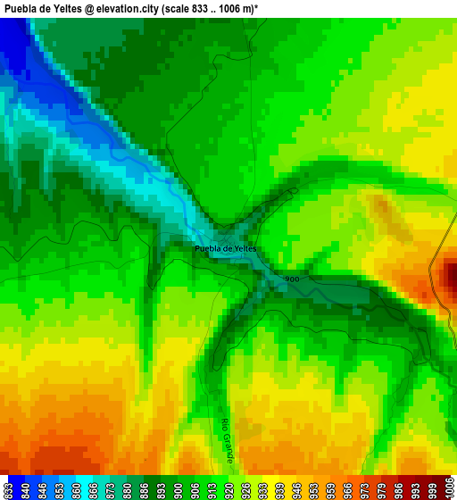 Puebla de Yeltes elevation map